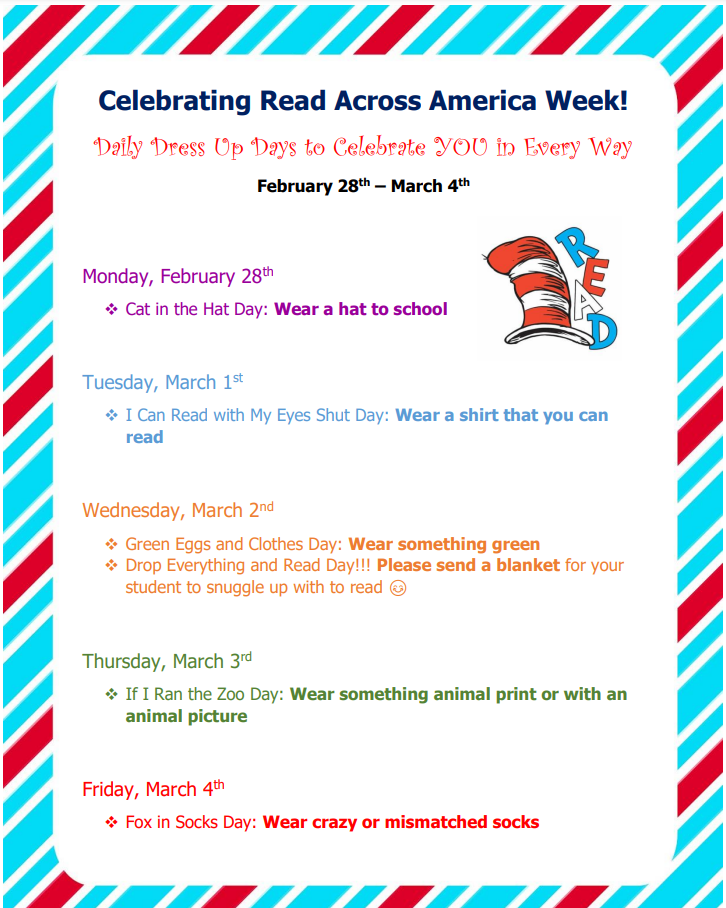Read Across America Week County Line Elementary